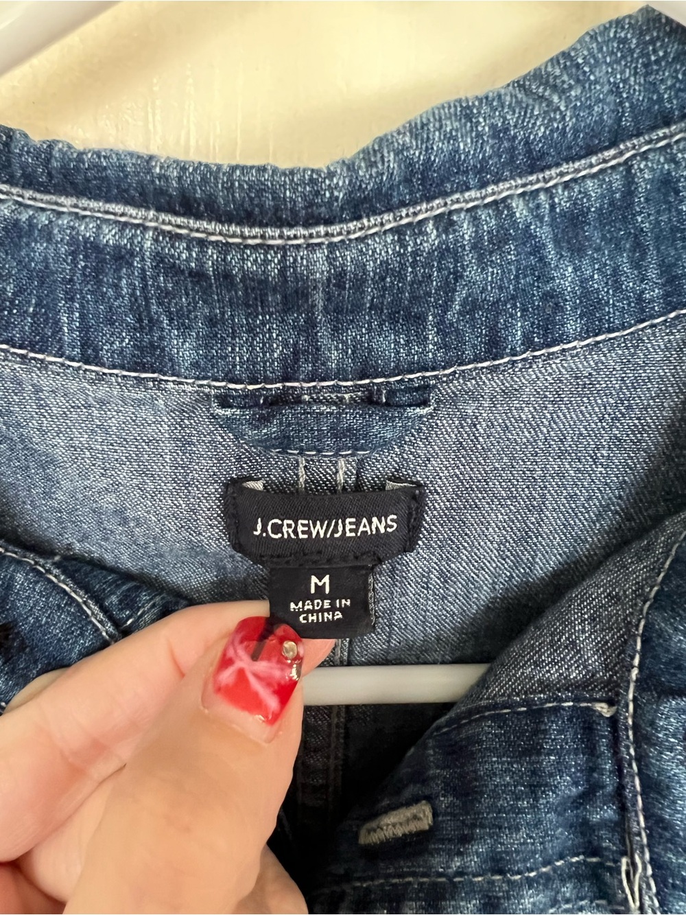 J.Crew Jeans Chambray Popover Shirt Medium 100% Cotton Denim Utility Top - Picture 2 of 14